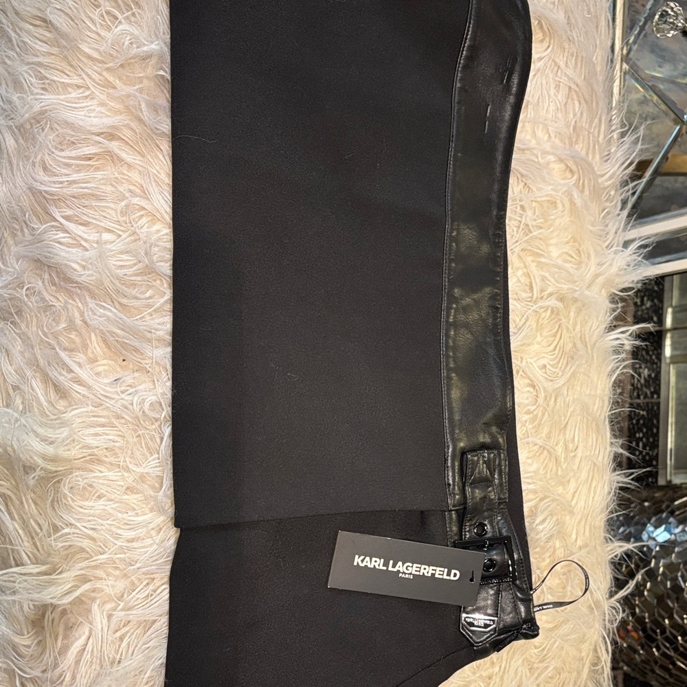 Karl Lagerfeld Black Pencil Skirt with Belt Detail - Picture 4 of 4